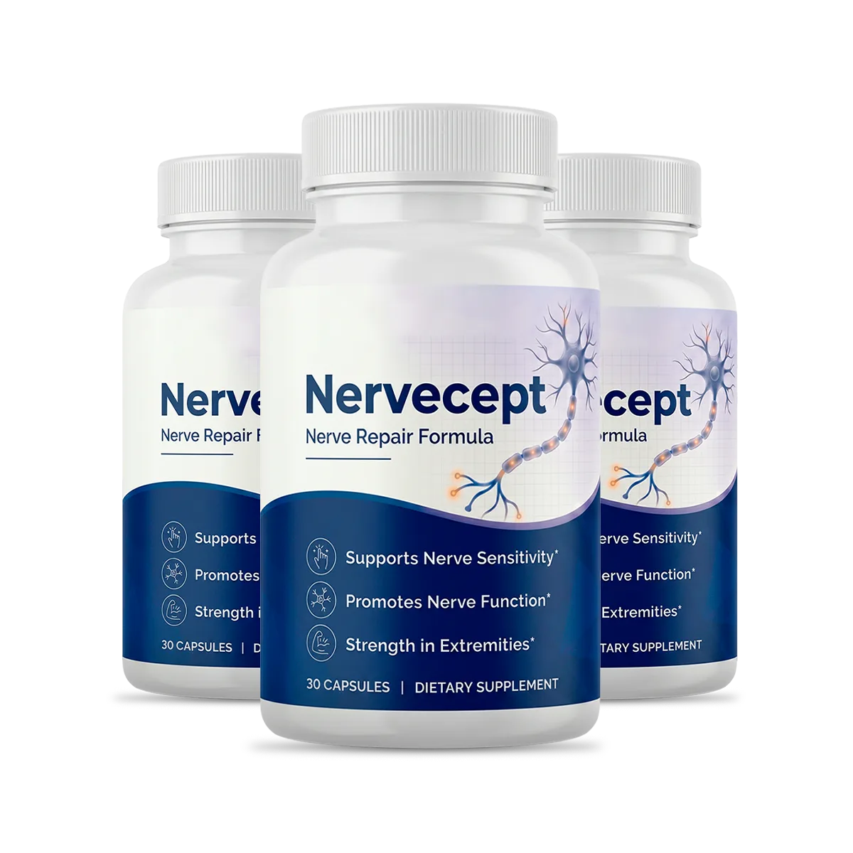 Nervecept three-bottle package image